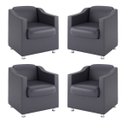 Ver imagem 1 de Kit 4 Poltronas Recepção Clínica Dentista - Balaqui Cor:cinza