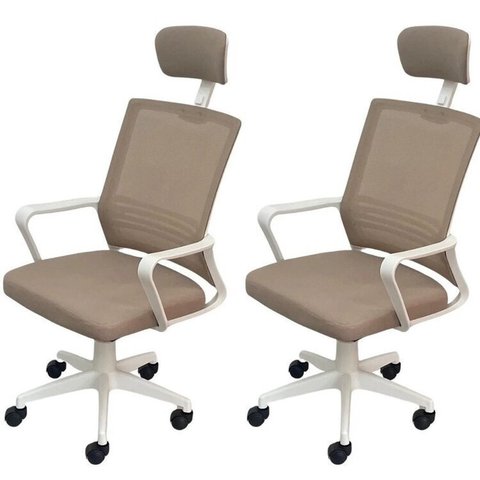 Kit 2 Cadeiras Escritório Presidente Tela Mesh Lyon