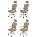 Ver imagem 1 de Kit 4 Cadeiras Escritório Presidente Tela Mesh Lyon