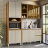 Armário de Cozinha 3 Peças com Pia Inox Cp3 Pietá L06 Nature/off White - Mpozenato - 2
