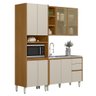 Armário de Cozinha 3 Peças com Pia Inox Cp3 Pietá L06 Nature/off White - Mpozenato - 1