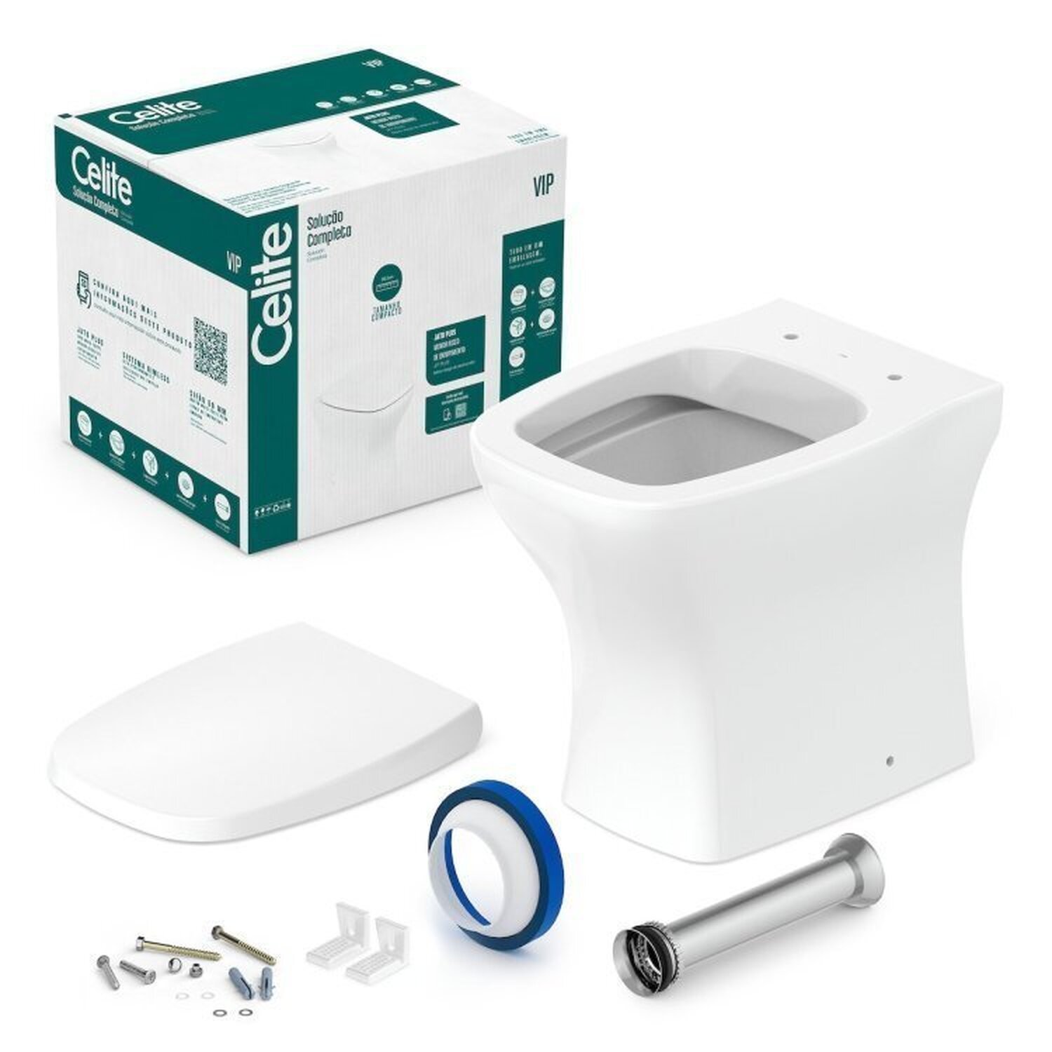 Kit 2 Vaso Sanitários Rimless com Assento Pp Softclose Vip Celite - 7