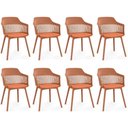 Ver imagem 1 de Kit 8 Cadeiras de Jantar Estofada Marcela - Marrom
