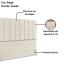 Ver imagem 6 de Cabeceira e Recamier Bau Casal 140 Cm Dalia Suede Bege Artte Bege