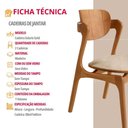 Ver imagem 5 de Conjunto com 2 Cadeiras Madeira Solaris Gold Moderna Mobília Linho Off / Imbuia Nat.