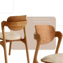 Ver imagem 4 de Conjunto com 2 Cadeiras Madeira Solaris Gold Moderna Mobília Linho Off / Imbuia Nat.