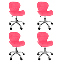 Ver imagem 1 de Kit 4 Cadeiras Slim Office Estofada Base Giratória Cromado