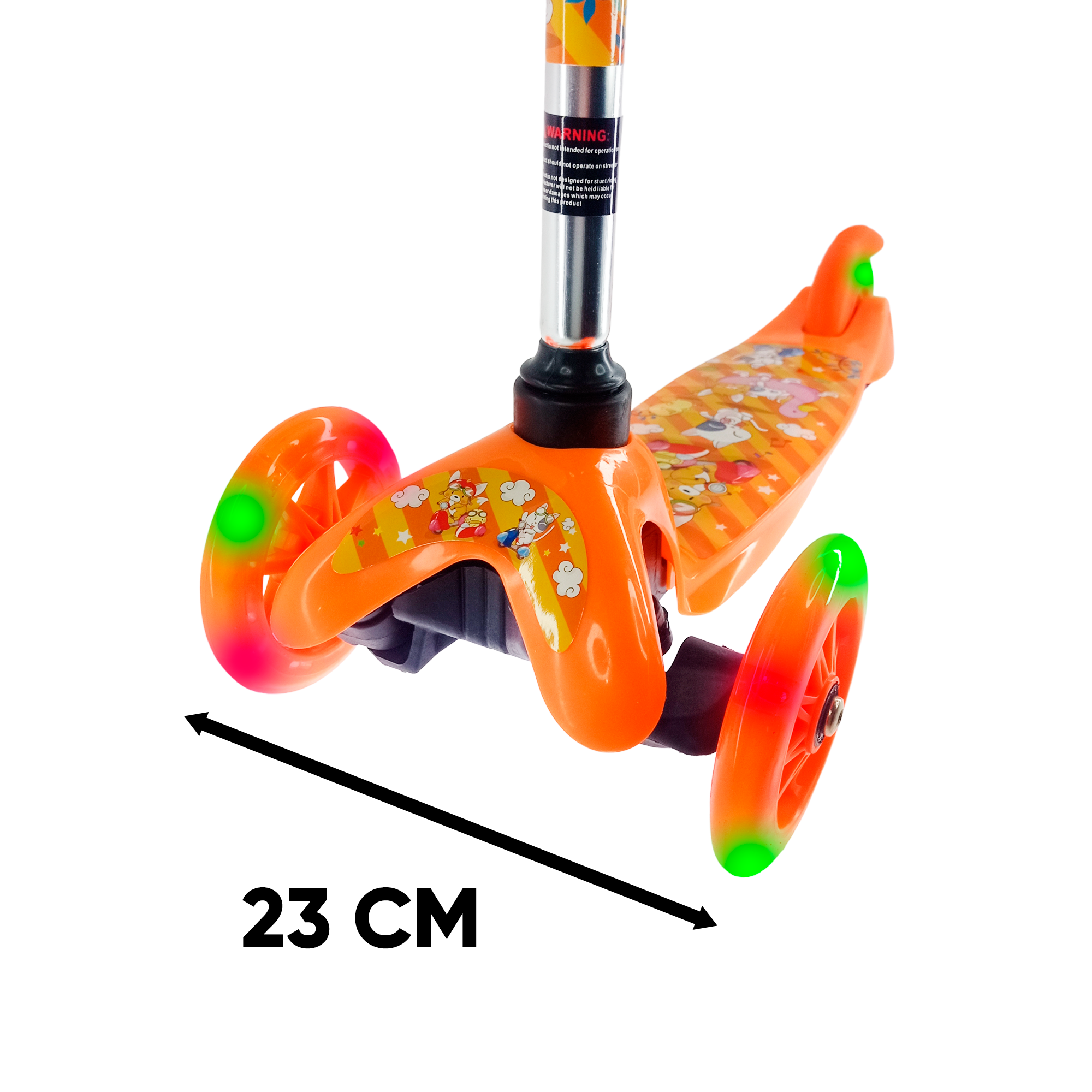 PATINETE INFANTIL 3 RODAS AJUSTAVEL COM LED LARANJADO - 6