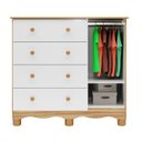 Ver imagem 3 de Cômoda Infantil 95cm 1 Porta com Janela e 4 Gavetas Mimo 100% MDF Espresso Móveis