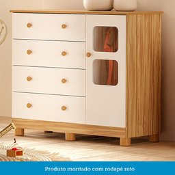 Cômoda Infantil 95cm 1 Porta com Janela e 4 Gavetas Mimo 100% MDF Espresso Móveis - 7