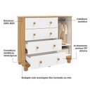 Ver imagem 5 de Cômoda Infantil 95cm 1 Porta com Janela e 4 Gavetas Mimo 100% MDF Espresso Móveis