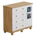 Ver imagem 2 de Cômoda Infantil 95cm 1 Porta com Janela e 4 Gavetas Mimo 100% MDF Espresso Móveis