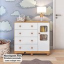Ver imagem 6 de Cômoda Bebê 1 Porta com Janela e 4 Gavetas Mimo 100% MDF Espresso Móveis Amêndoa Branco