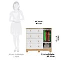 Ver imagem 4 de Cômoda Infantil 95cm 1 Porta com Janela e 4 Gavetas Mimo 100% MDF Espresso Móveis