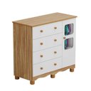 Ver imagem 2 de Cômoda Bebê 1 Porta com Janela e 4 Gavetas Mimo 100% MDF Espresso Móveis Amêndoa Branco