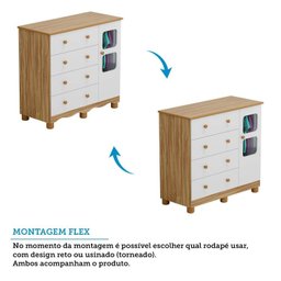 Cômoda Infantil 95cm 1 Porta com Janela e 4 Gavetas Mimo 100% MDF Espresso Móveis - 6