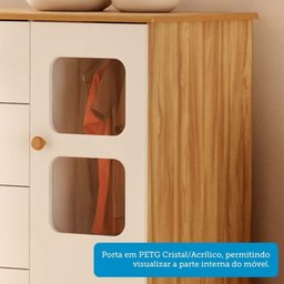 Cômoda Infantil 95cm 1 Porta com Janela e 4 Gavetas Mimo 100% MDF Espresso Móveis - 9