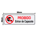 Ver imagem 2 de Combo 3 Placas De Sinalização Proibido Entrar De Capacete 30x10 Acesso - P-26/2 F9e