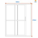 Ver imagem 3 de Porta de Alumínio de Correr 210x150cm 2 Folhas com Travessa e Vidro