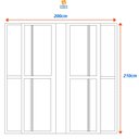 Ver imagem 3 de Porta Balcão de Aluminio 210x200cm 6 Folhas com Travessa e Vidro