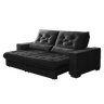 Sofá Retrátil e Reclinável 2,30m Pillow Top Suede Juliette Preto - 1