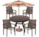 Ver imagem 1 de Conjunto de Mesa Aluminio 1,20m + 4 Cadeiras Área Jardim Piscina Resistente Sol Chuva Maresia