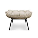 Ver imagem 1 de Puff Costela Suede Bege Base Metal