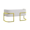 Ver imagem 5 de Kit Sofá 2 Lugares + 2 Poltronas Recepção Veludo Dourado Bege