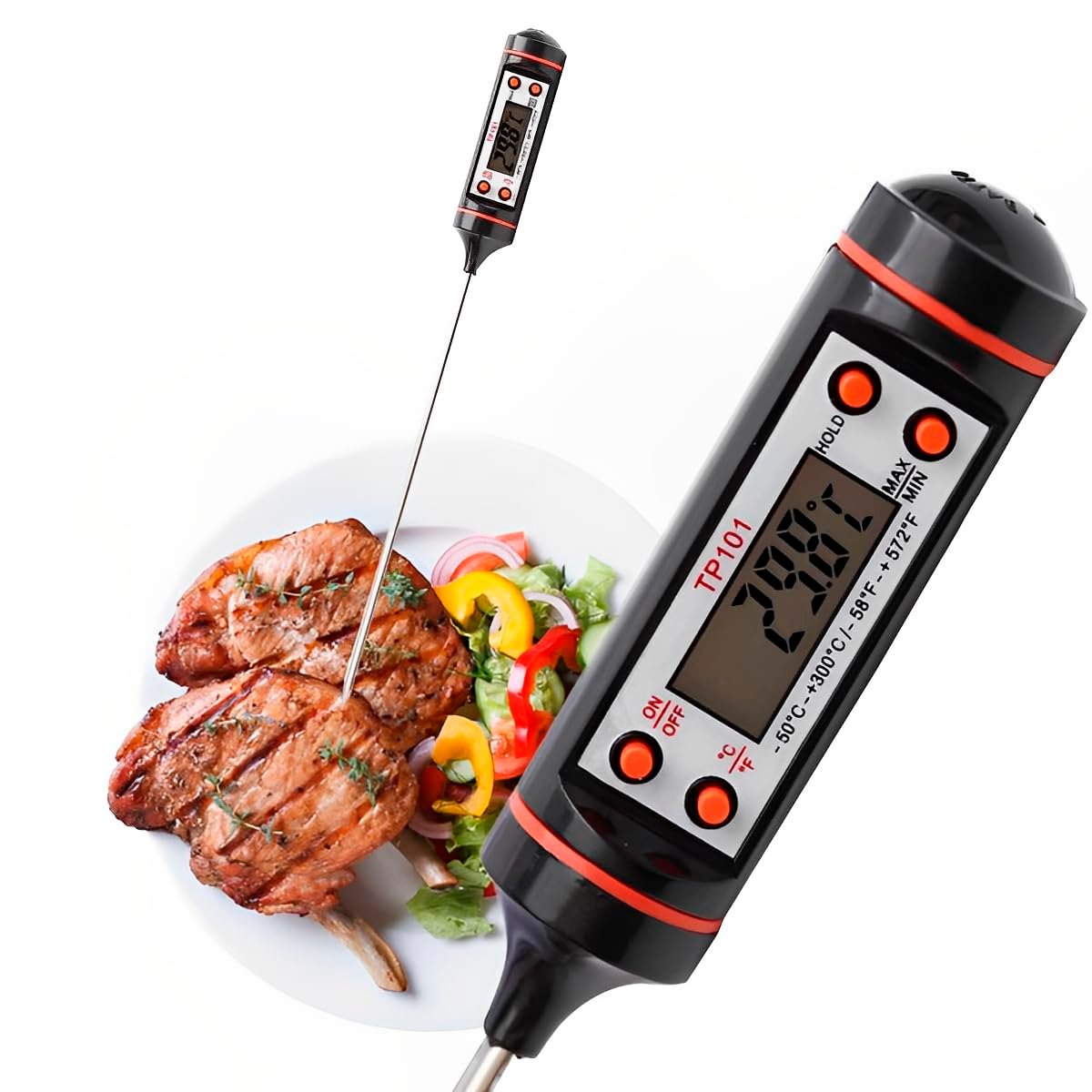Termometro Culinario Digital Espeto Alimento Cozinha Assados - 6
