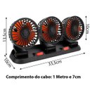 Ver imagem 4 de Ventilador Triplo Usb Automotivo Escritorio Mesa Escrivaninha Home Office Silencioso 2 Velocidades C