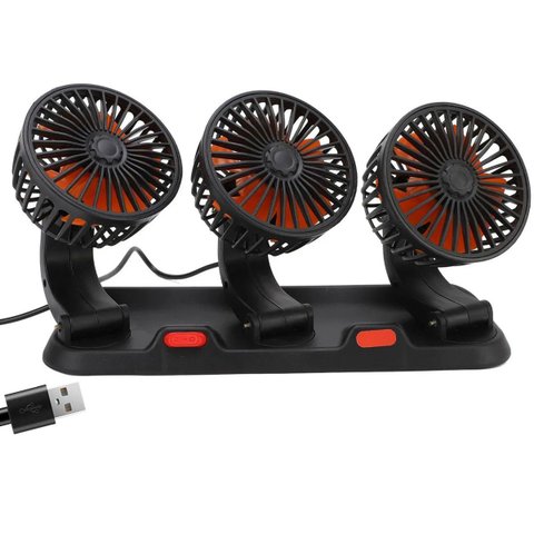 Ventilador Triplo Usb Automotivo Escritorio Mesa Escrivaninha Home Office Silencioso 2 Velocidades C