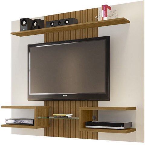 Painel para Tv até 55 Polegadas Morgan Off White/cinamomo - Pnr Móveis