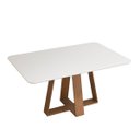 Ver imagem 1 de Mesa de Jantar Nápoles 6 Lugares 160x90cm Tampo Vidro e MDF  Sem Cadeiras - ÉdeCasaMóveis           