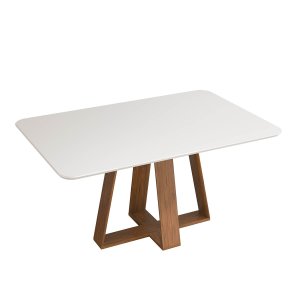 Mesa de Jantar Nápoles 6 Lugares 160x90cm Tampo Vidro e MDF  Sem Cadeiras - ÉdeCasaMóveis                                                      