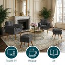 Ver imagem 5 de Kit 2 Poltronas Decorativa e 2 Puffs para Sala Recepção Manicure Consultório Quarto Alice Suede