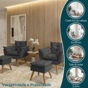 Ver imagem 4 de Kit 2 Poltronas Decorativa e 2 Puffs para Sala Recepção Manicure Consultório Quarto Alice Suede