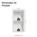 Ver imagem 2 de Armário Aéreo 35 Cm 1 Porta Branco/crema Vik Madesa