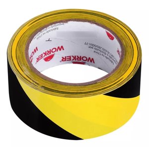 Fita Adesiva para Demarcação de Solo Zebrada Worker 48mm X 30m - Amarelo e Preto