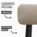 Ver imagem 3 de Kit 6 Cadeiras de Jantar Alice Madeira Preta Linho Bege