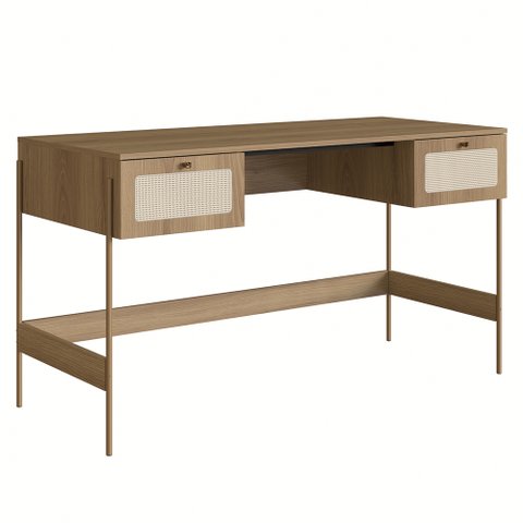 Mesa Escrivaninha Home Office Pé Metal Arlo A10 Hanover/dourado - Mpozenato