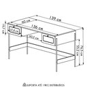 Ver imagem 4 de Mesa Escrivaninha Home Office Pé Metal Arlo A10 Hanover/dourado - Mpozenato