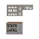 Ver imagem 5 de Cozinha Modulada Henn Americana 4 Peças (2aéreos+1balcão+1complemento) Cz149 Cinza-henn