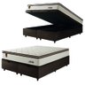 Cama Box Baú Casal King Colchão Molas Ensacadas com Pillow Malttês Suede Cáqui - 1