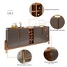 Aparador Buffet Armário Lizz 4 Portas Adega 1,90 Mdf/madeira Cinza Perola/cedro - 7