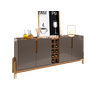 Aparador Buffet Armário Lizz 4 Portas Adega 1,90 Mdf/madeira Cinza Perola/cedro - 4