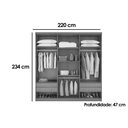 Ver imagem 7 de Guarda Roupa Casal 6 Portas e 4 Gavetas C/ Pés Denver Naturale/off White - Rufato
