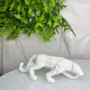 Ver imagem 3 de Escultura Pantera Branca de Cerâmica Moderna Decorativa
