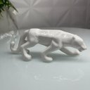 Ver imagem 4 de Escultura Pantera Branca de Cerâmica Moderna Decorativa