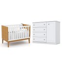 Ver imagem 1 de Berço Americano Unique Freijó Branco Soft Eco Wood - Matic e Cômoda Infantil Americano Branco Hp – H