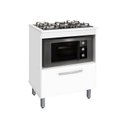 Ver imagem 1 de Balcao / Gabinete p/ cooktop 05 bocas e p/ Forno Bur. Branco PASSE BEM